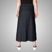 Load image into Gallery viewer, LONG DENIM SKIRT DARK BLUE