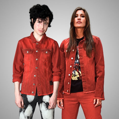 UNISEX DENIM JACKET RED